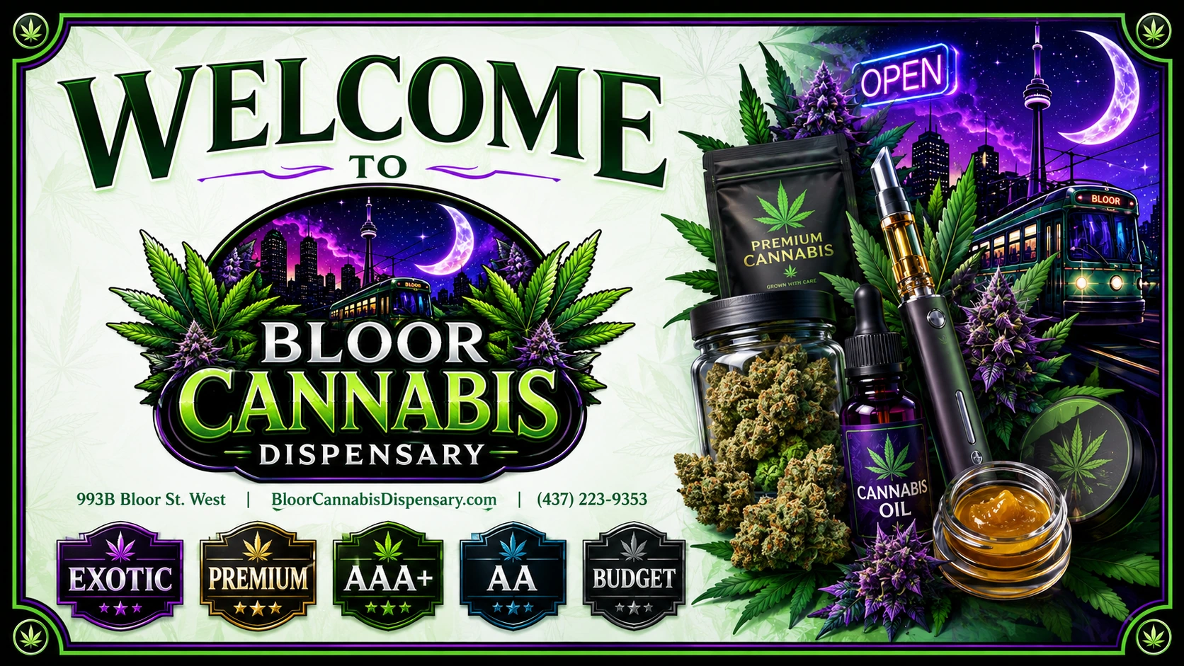 Welcome to Bloor Cannabis Dispensary — Premium Toronto Cannabis Dispensary
